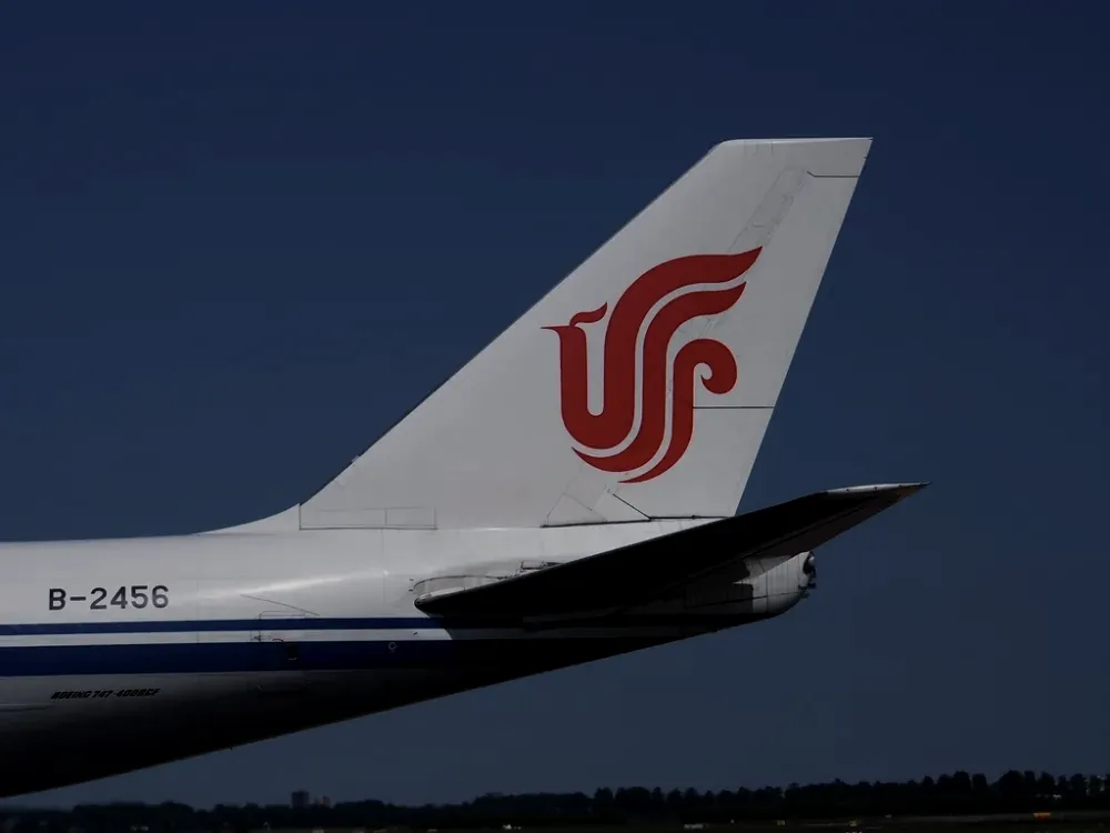 A wide-body jet aircraft used for air cargo