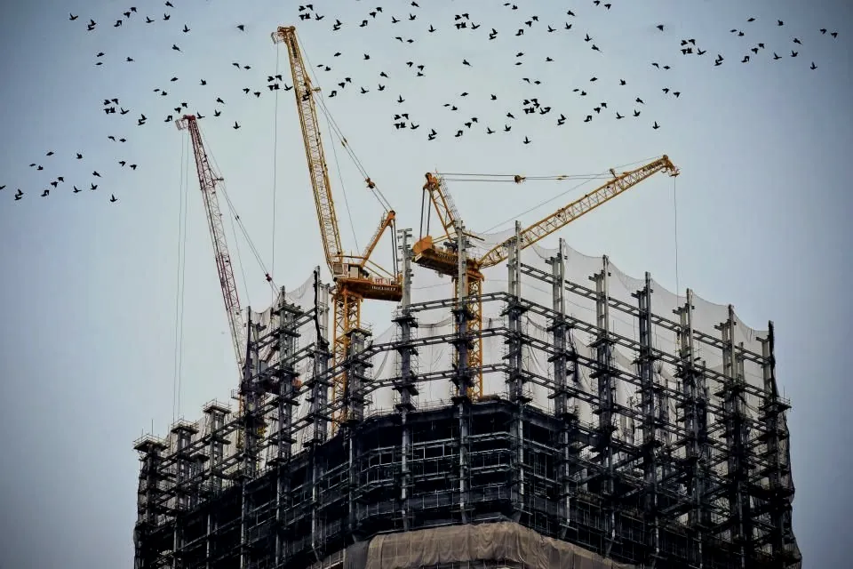 Heavy-lift cranes handling oversized industrial cargo